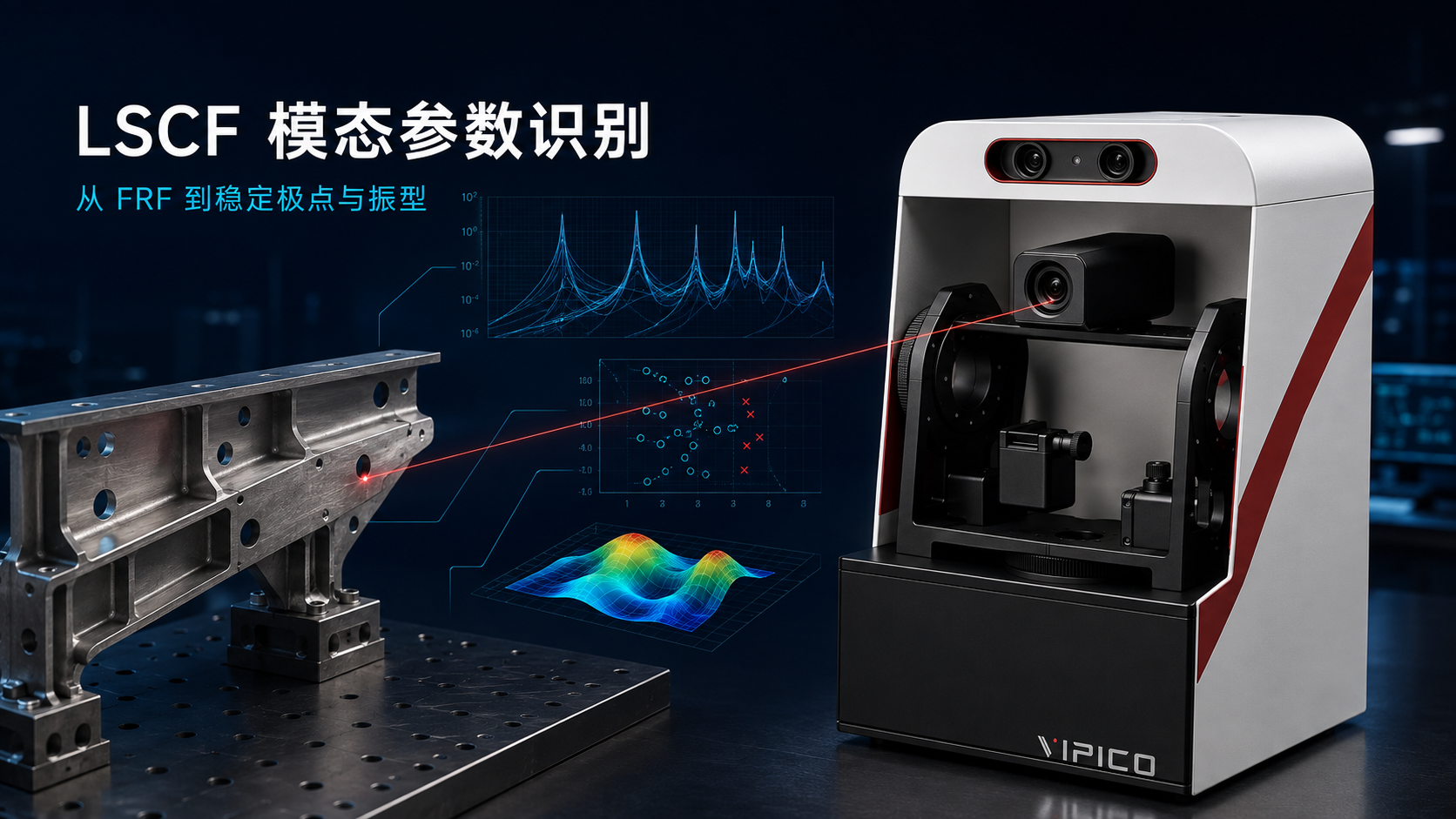 威谱测扫描激光测振仪LSCF模态参数识别示意图